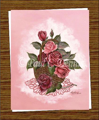 Basket of Roses Notecard